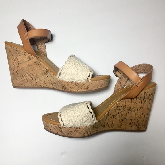 American Eagle Outfitters Shoes - American Eagle Leather Cork Wedges